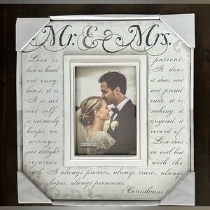 Malden Mr. & Mrs. (Corinthians Wedding Verse) White Picture Frame 🤍